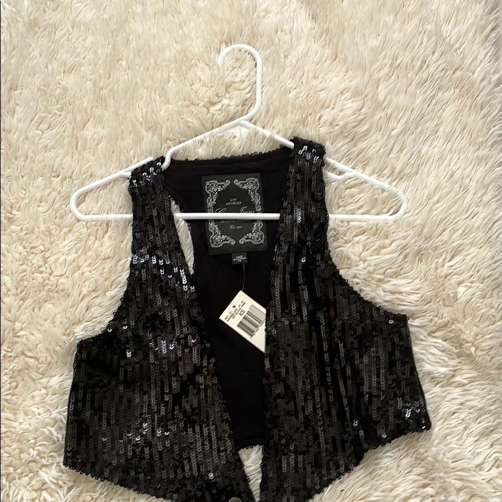 NWT Guess Black Sequins Vest